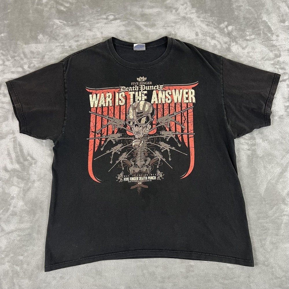 Five Finger Death Punch Shirt Mens Medium Black War Is The Answer 2010 Hanes